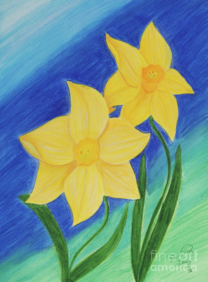 Bold Daffodils Painting by Dorothy Lee