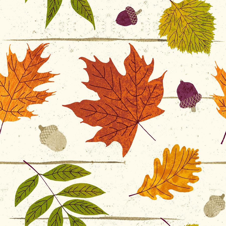 Bold Fall Leaf Pattern - Art by Jen Montgomery Painting by Jen Montgomery