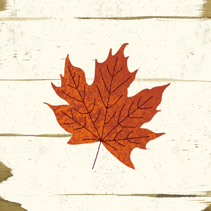 Bold Fall Maple Leaf - Art by Jen Montgomery Painting by Jen Montgomery