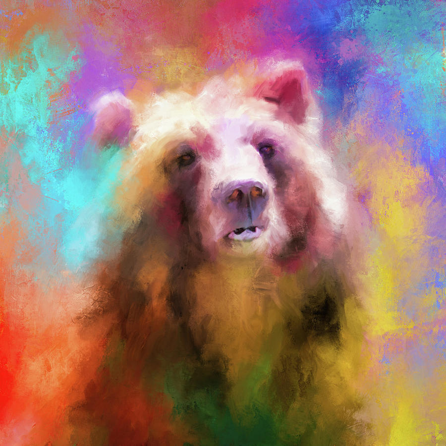 BOLD Grizzly Bear Painting by Jai Johnson