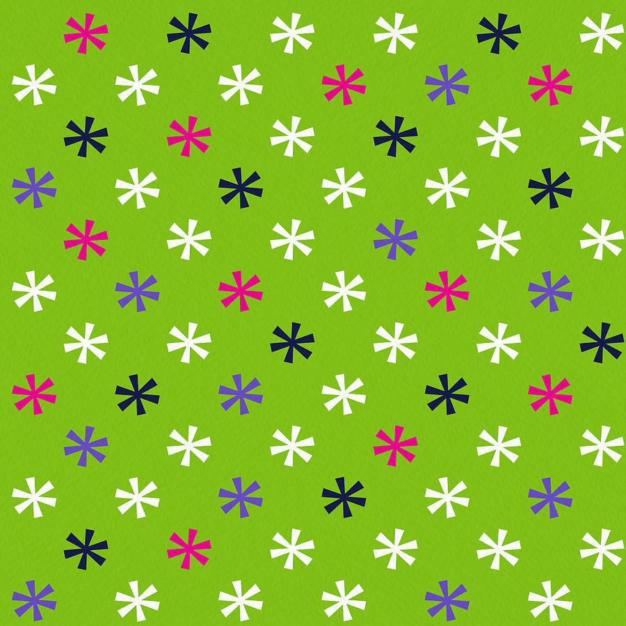 Bold Happy Green Starburst Pattern - Art by Jen Montgomery Painting by Jen Montgomery