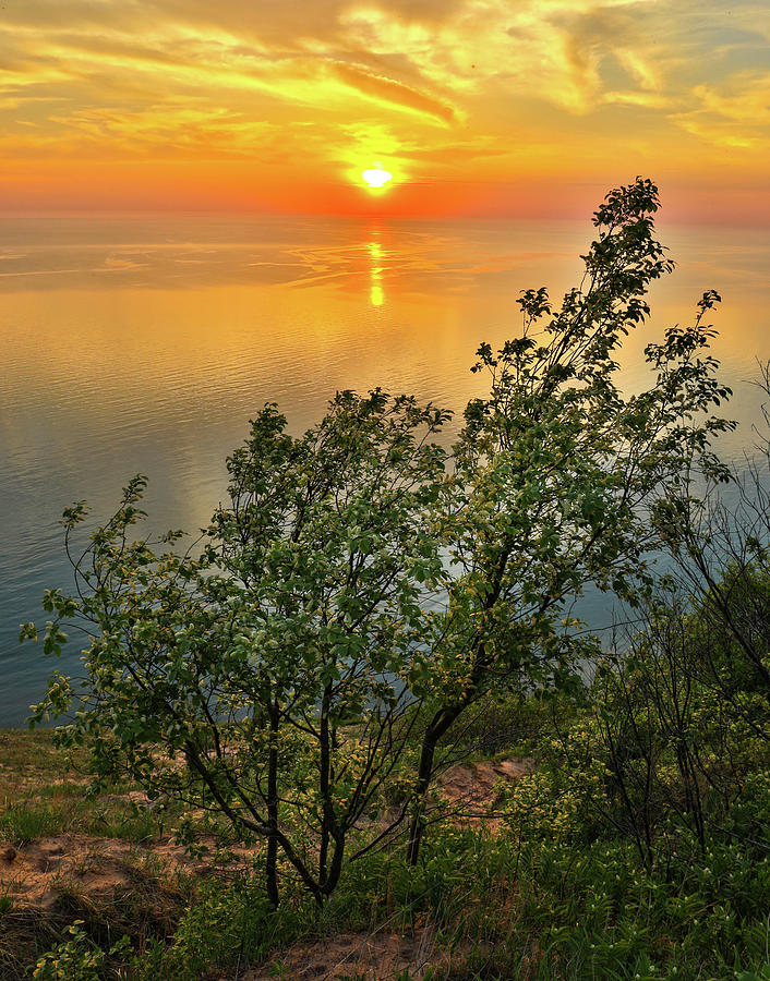 Bold Sleeping Bear Dune Sunset In Spring Photograph by Dan Sproul