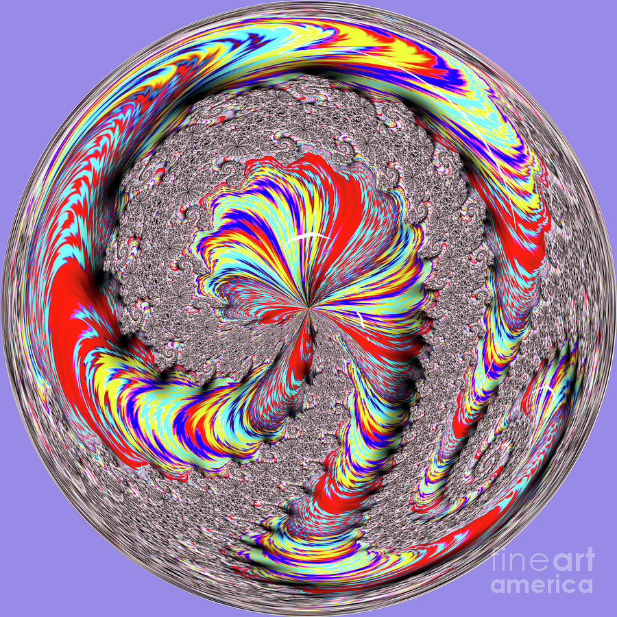 Bold Striped Swirl Orb Digital Art by Elisabeth Lucas | Fine Art America