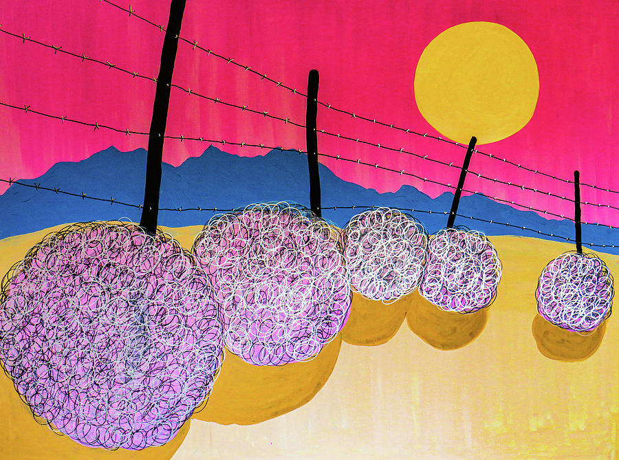 Bold Tumbleweed Journey Two Painting by Ted Clifton
