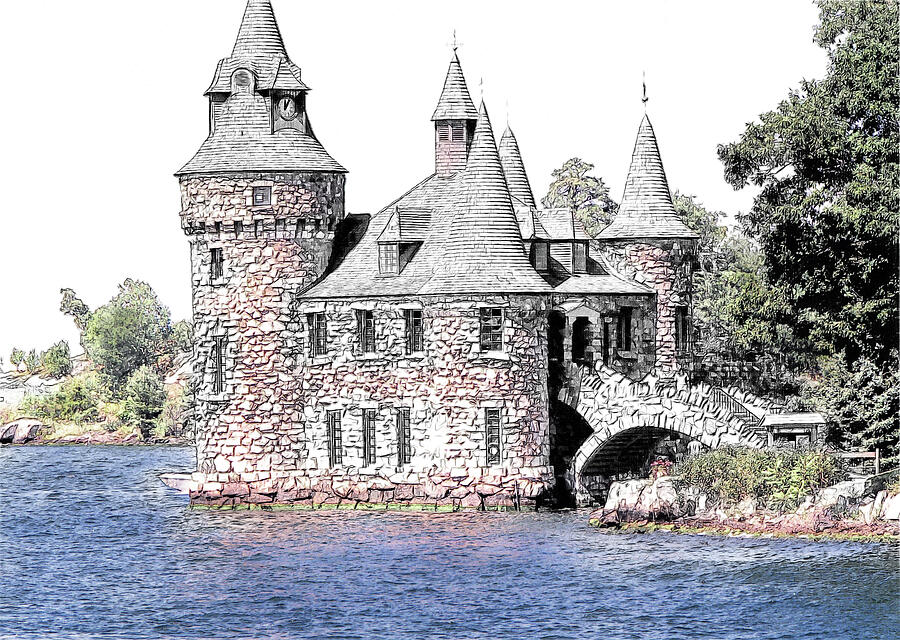 Boldt Castle in Sketch Digital Art by Tanya Owens Boldt Castle in Sketch Digital Art by Tanya Owens