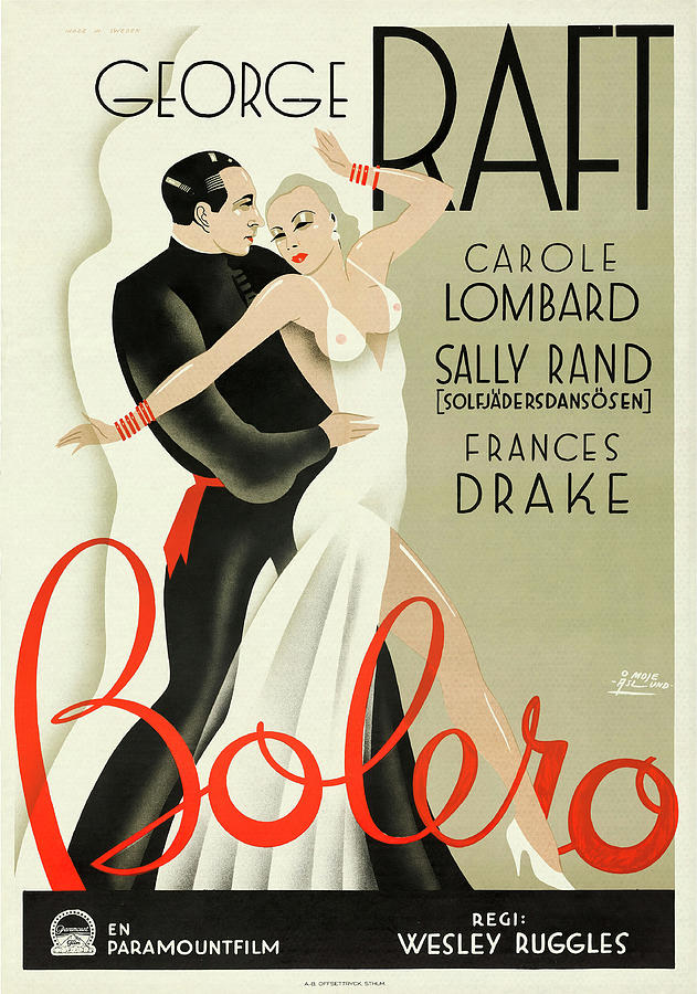 Carole Lombard Mixed Media - Bolero, 1934 - art by John Aslund by Movie World Posters