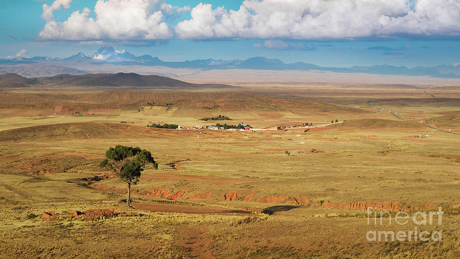 Bolivian Landscape with a village view Photograph by Makiko Ishihara