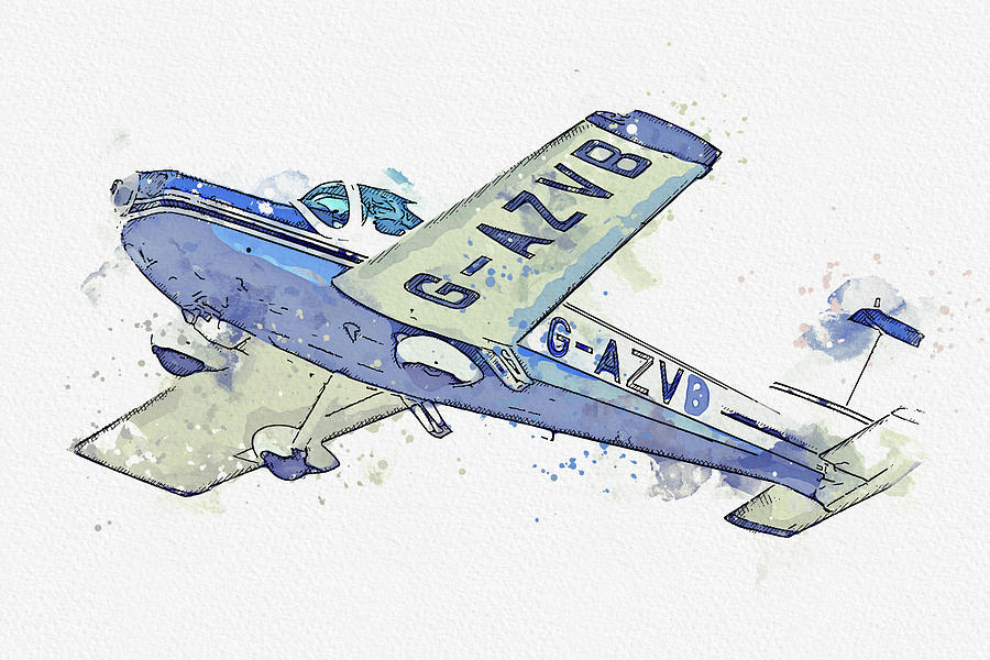 Bolkow Bo- Monsun G-azvb War Planes In Watercolor Ca By Ahmet Asar Painting