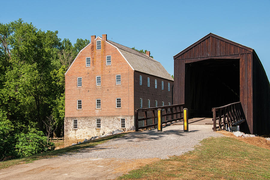 Bollinger Mill and Covered Bridge Photograph by Steve Stuller