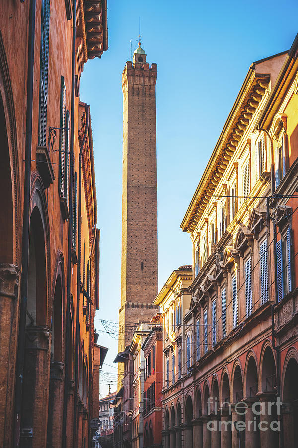 Bologna Skyline Historic Building Vertical Background Of Emilia Romagna Local Landmarks Photograph by Luca Lorenzelli