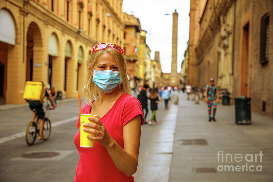 Bologna with surgical mask Photograph by Benny Marty