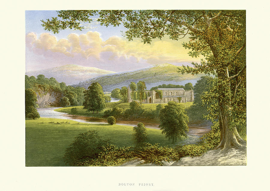 Bolton Abbey, Yorkshire, England Drawing by Duncan1890