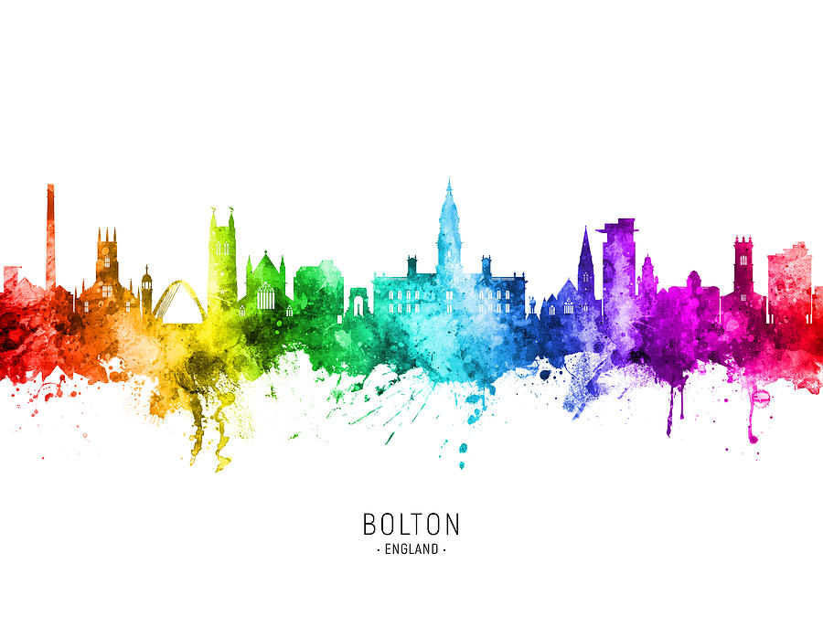 Bolton England Skyline #42 Digital Art by Michael Tompsett