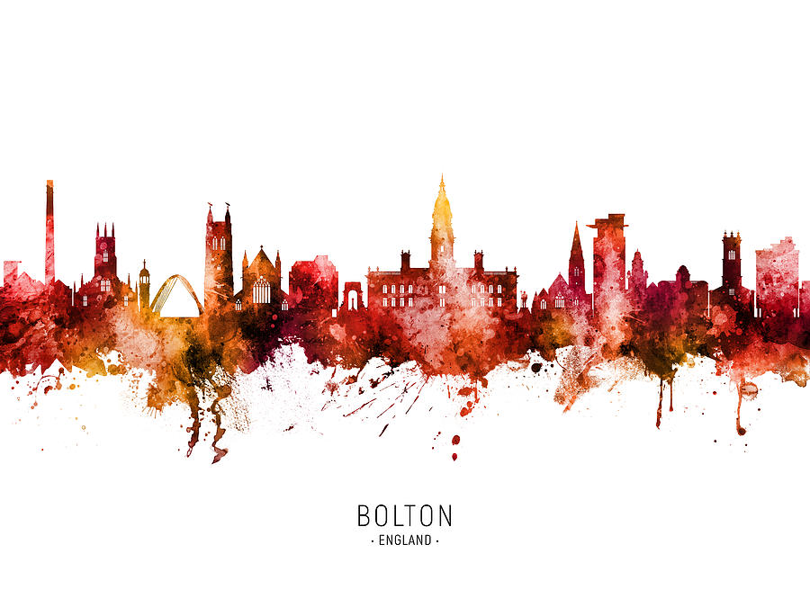 Bolton England Skyline #90 Digital Art by Michael Tompsett - Fine Art ...