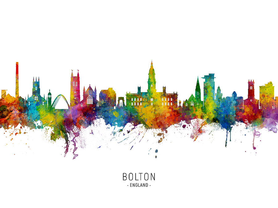 Bolton England Skyline Digital Art by Michael Tompsett