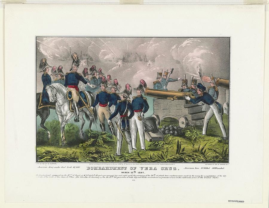 Bombardment of Vera Cruz March 25th 1847 lith pub by N Currier ...