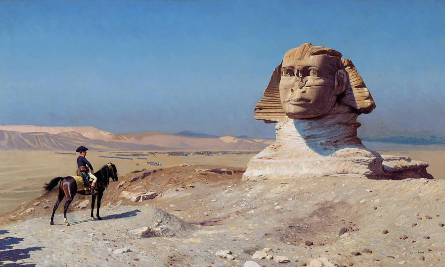 Bonaparte Before the Sphinx - Jean-Leon Gerome 1886 Painting by War Is Hell Store