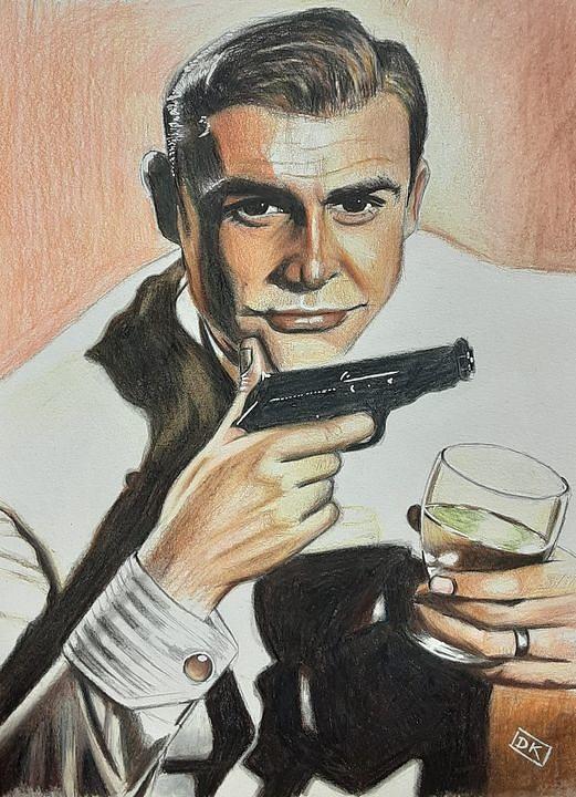 Bond Drawing by Daniel King - Fine Art America