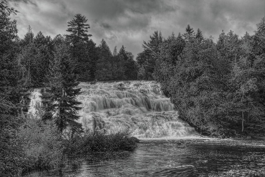 Bond Falls Dressed In Black And White Photograph by Dale Kauzlaric