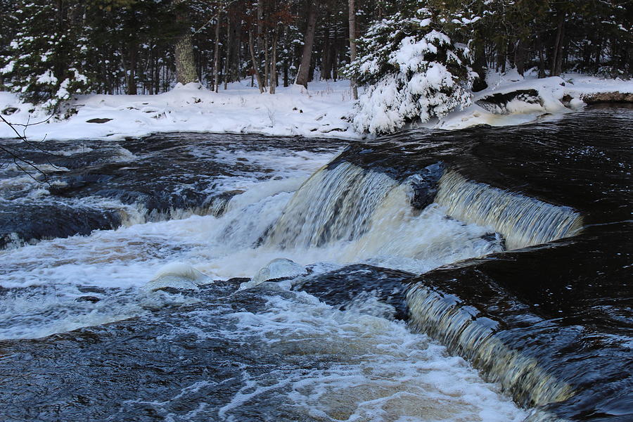 Bond Falls winter Photograph by Eddie Nichols - Fine Art America