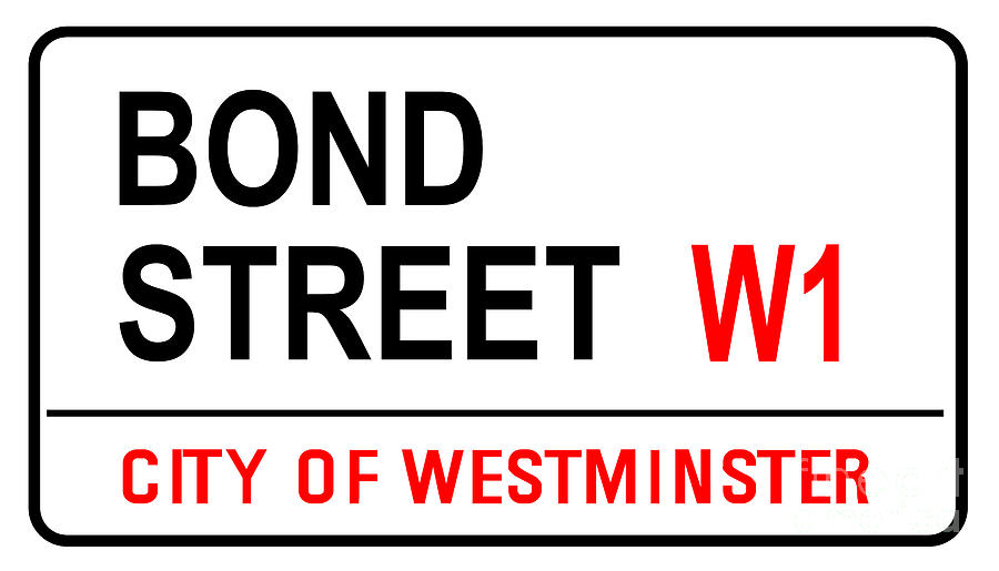 Bond Street Road Sign Digital Art by Bigalbaloo Stock