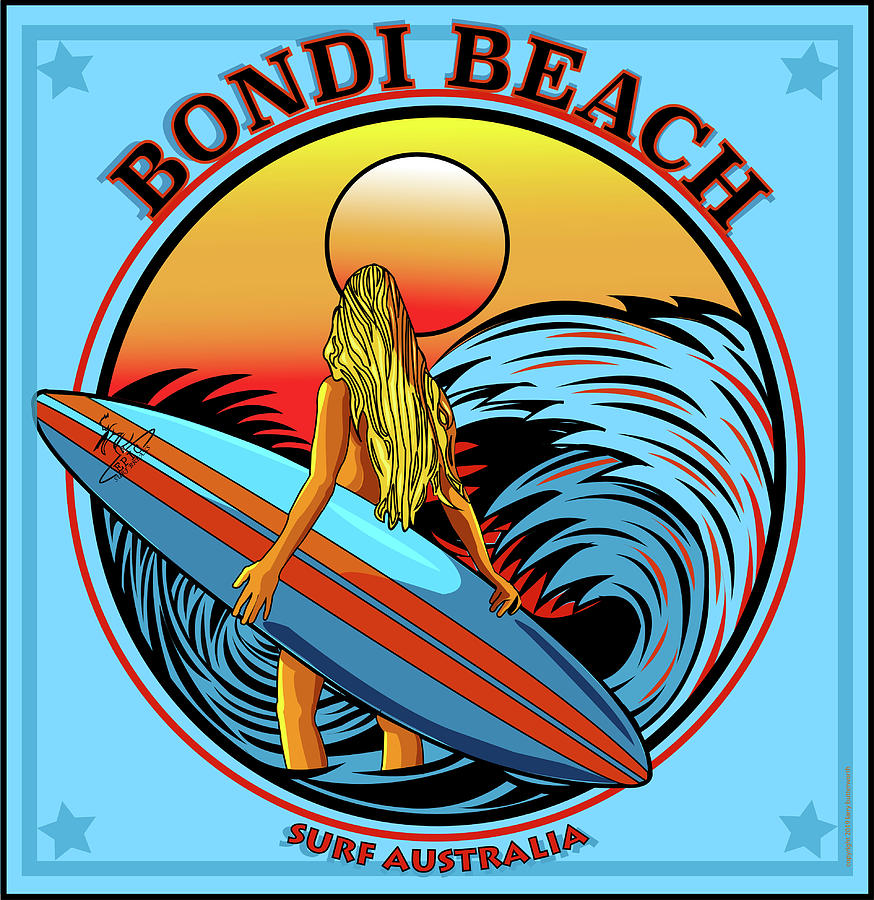 Bondi Beach Surf Australlia Digital Art