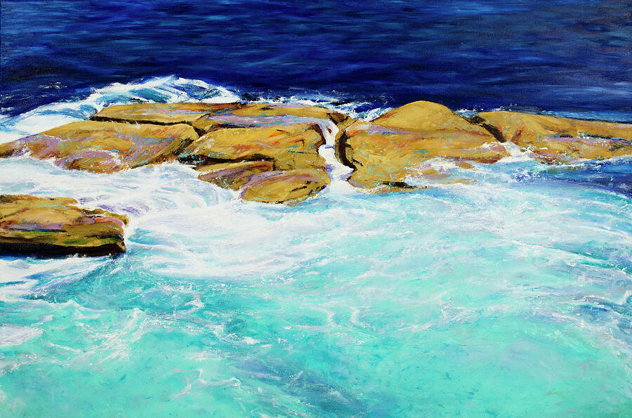 Bondi Rocks Painting by Lorraine McMillan