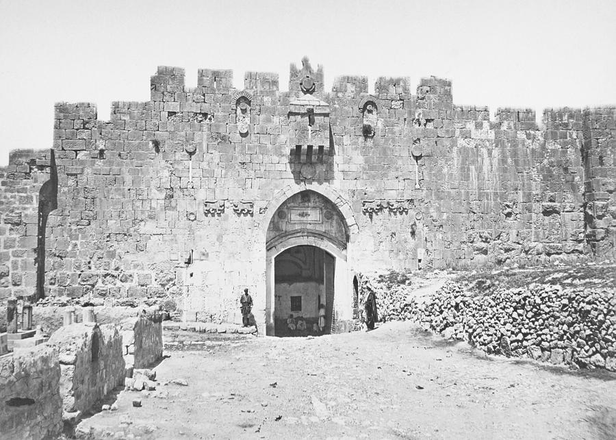 Bonfils St Stephen Gate in 1870s Photograph by Munir Alawi
