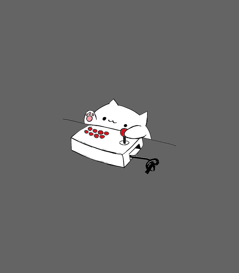 Bongo Cat Funny Cute Gamer Meme cat Pullover Digital Art by Louano ...