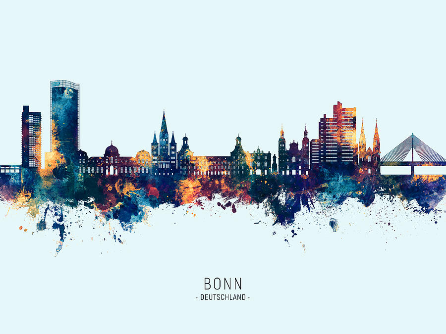 Bonn Germany Skyline #31 Digital Art by Michael Tompsett