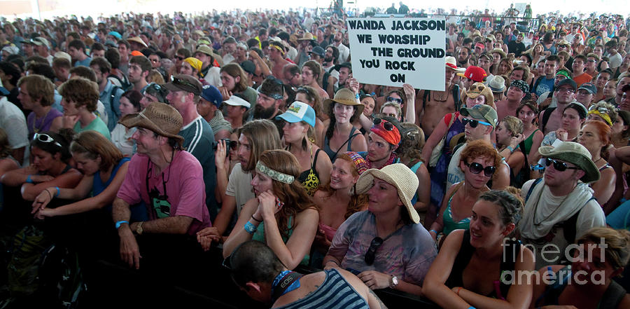 Bonnaroo Music Festival Crowd at Wanda Jackson Concert Photograph by David Oppenheimer