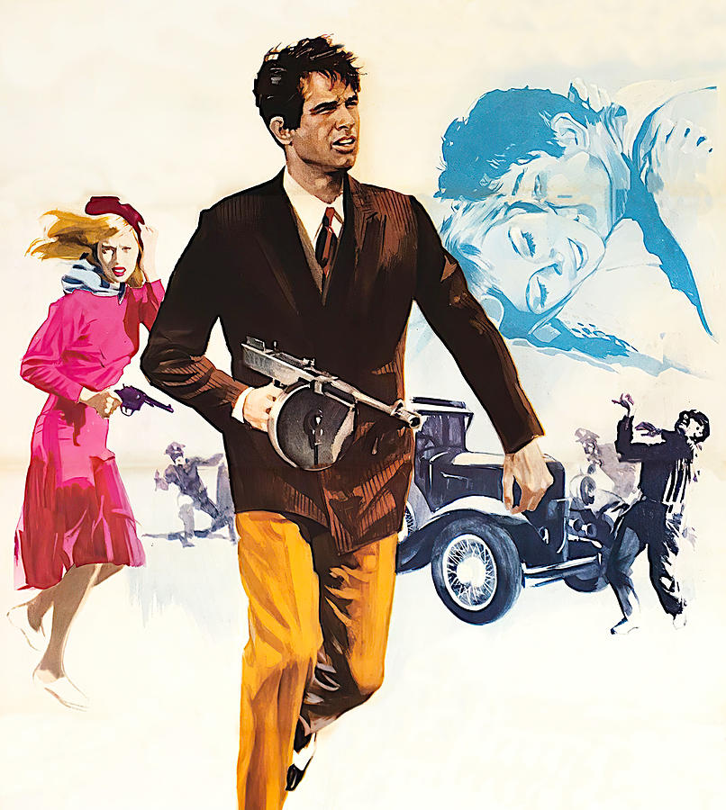 Vintage Painting - Bonnie and Clyde, 1967, movie poster base painting by Movie World Posters