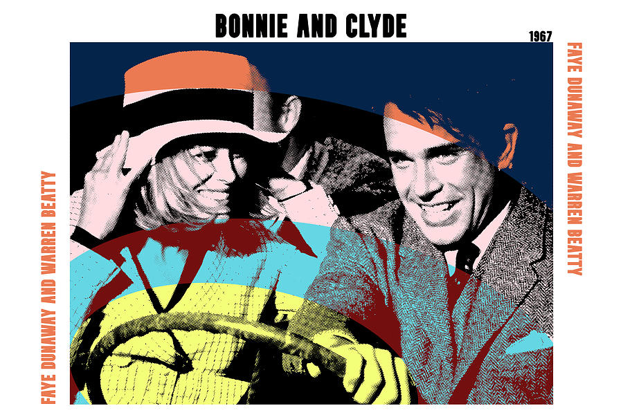 Bonnie and Clyde, 1967, movie poster, synopsis Mixed Media by Movie World Posters