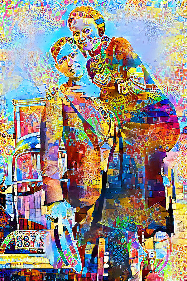 Bonnie and Clyde in Contemporary Vibrant Color Motif 20200428 Photograph by Wingsdomain Art and Photography