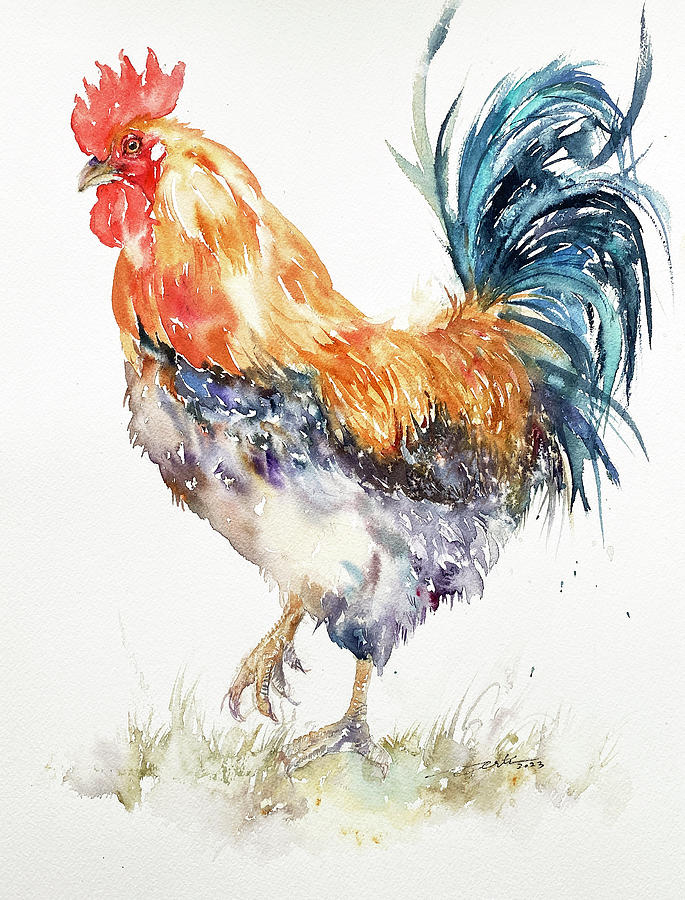 Bonnie the Chicken Painting by Arti Chauhan