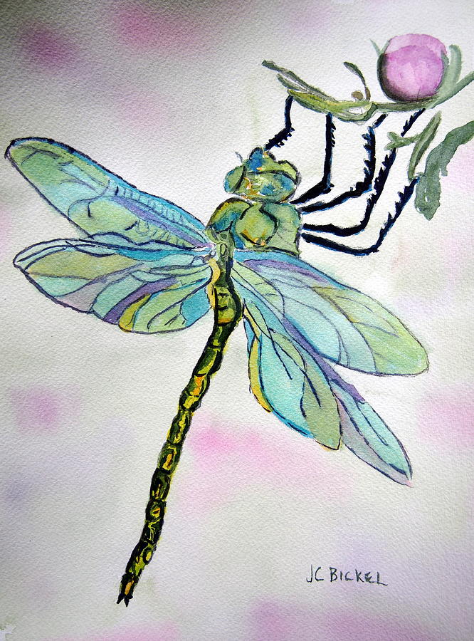 Bonnies Dragonfly Painting by Jacquelin Bickel