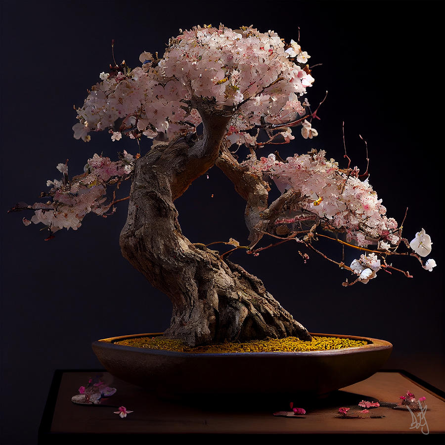 Bonsai Cherry Blossom Digital Art by Jackson Parrish - Fine Art America