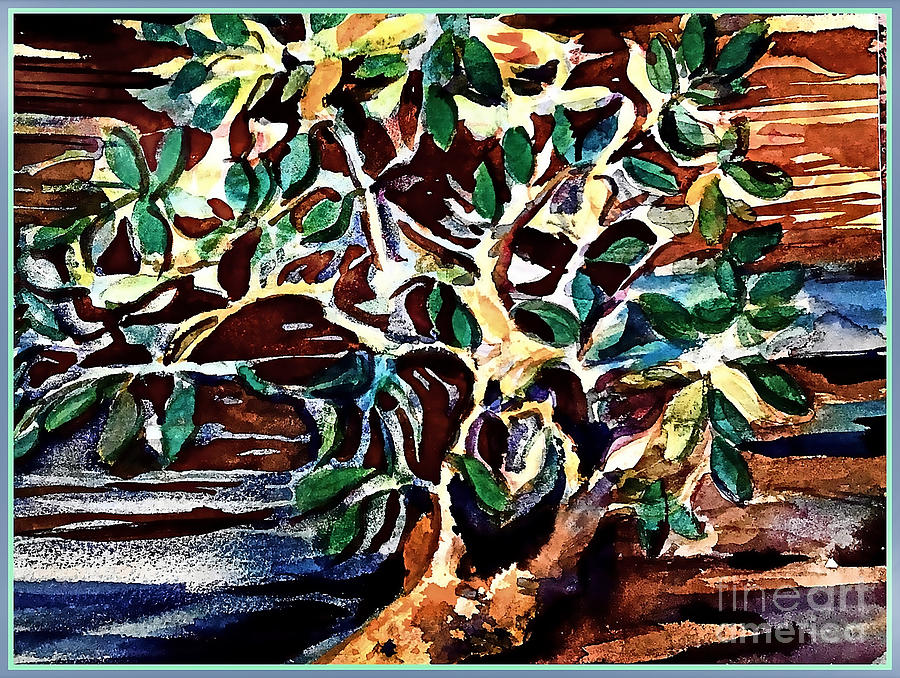Bonsai Poem Painting by Mindy Newman