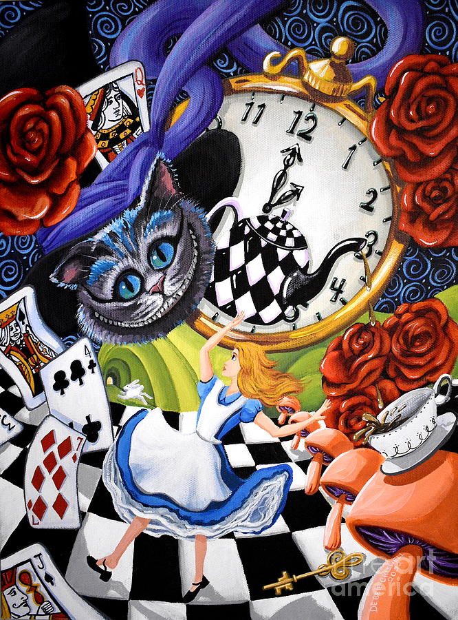 Boo Alice -  Alice In Wonderland Painting by Debbie Criswell