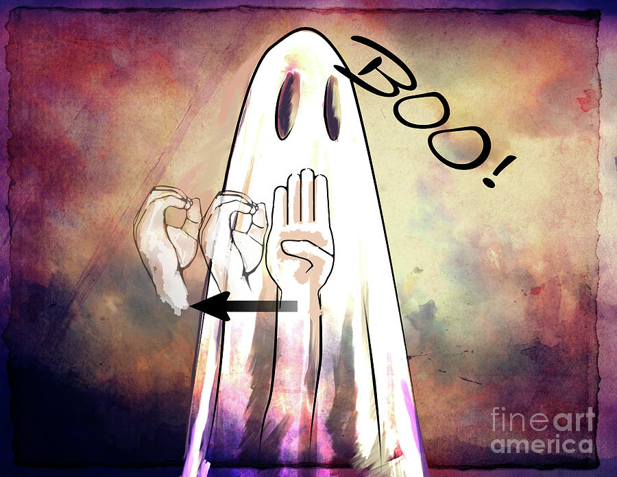 Boo ASL Digital Art by Marissa Maheras