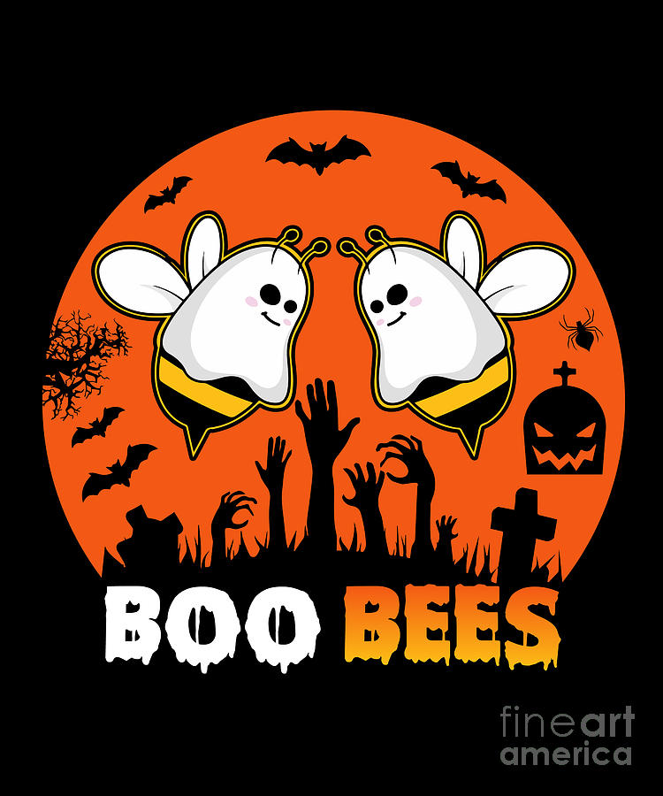 Boo BeesHalloween 2020 Digital Art by Mary Mas Pixels