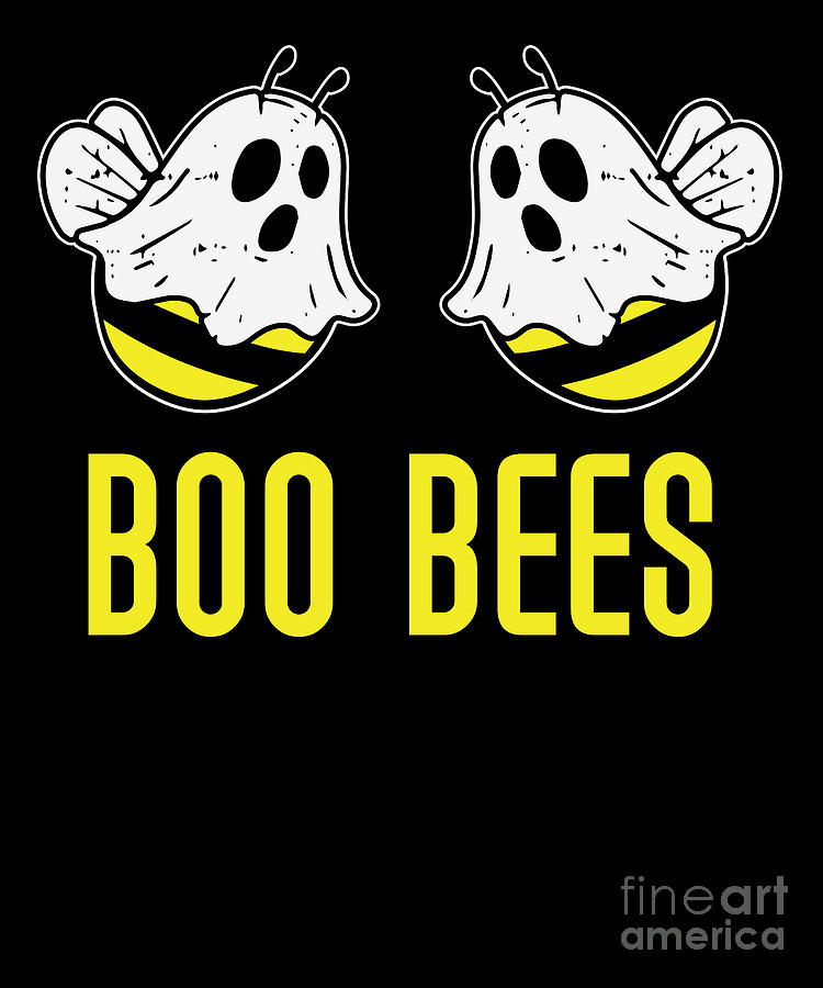 Boo Bees Halloween, Funny Ghost Bee Joke Digital Art by Amusing DesignCo