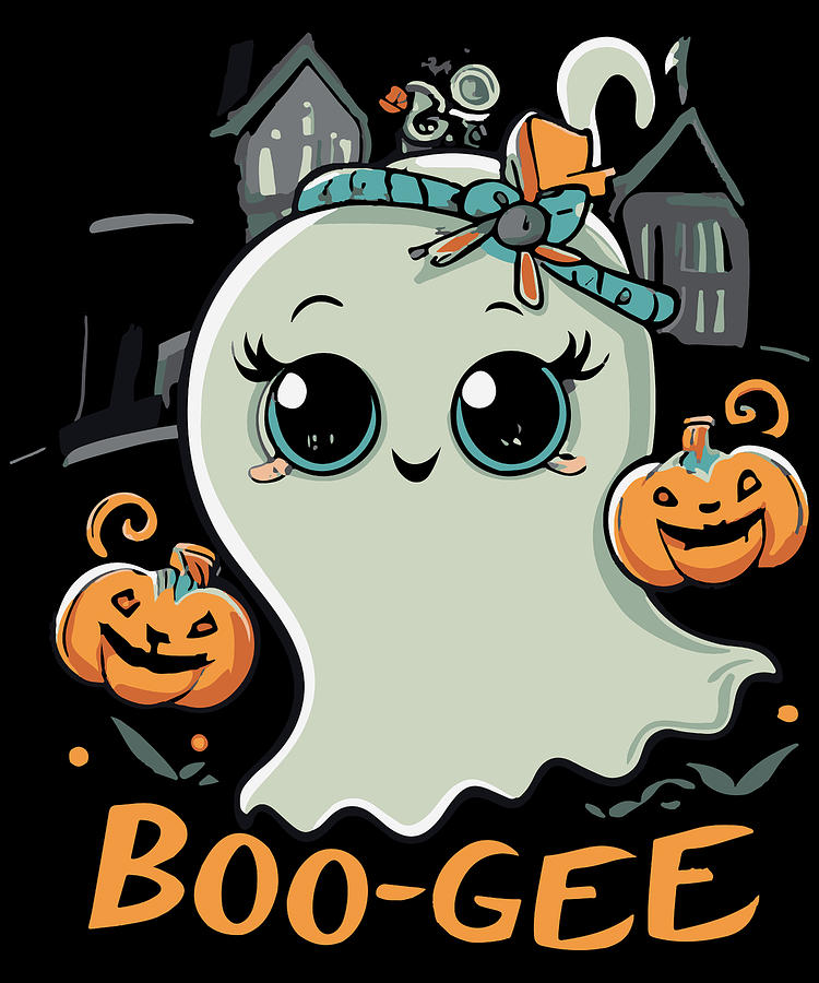 Boo Gee Cute Halloween Ghost Digital Art by Flippin Sweet Gear