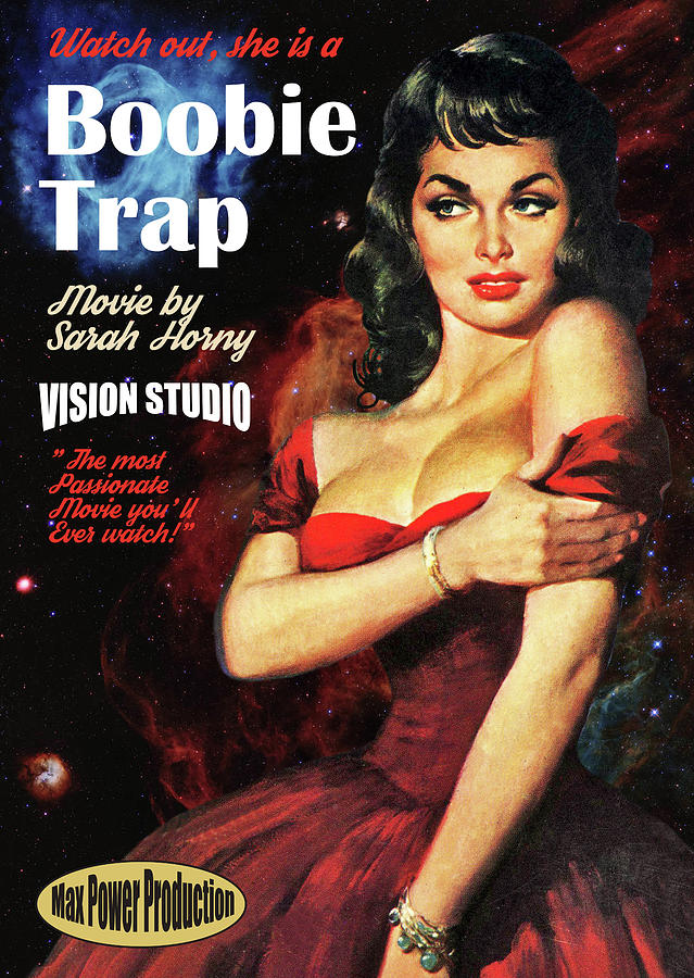 Vintage Digital Art - Boobie Trap by Long Shot
