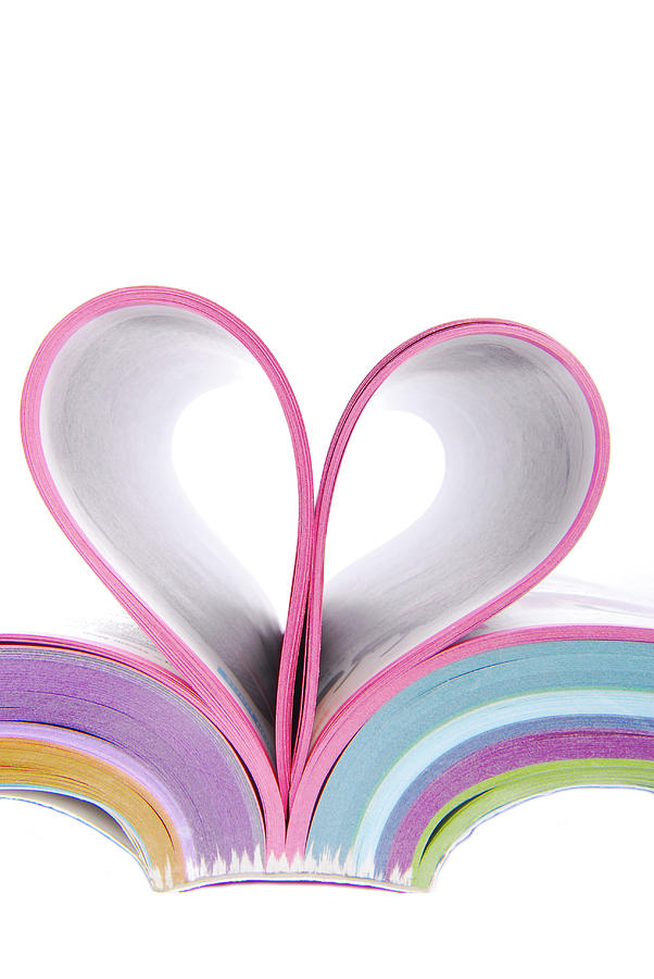 Book catalog folded in heart shape Photograph by Severija Kirilovaite