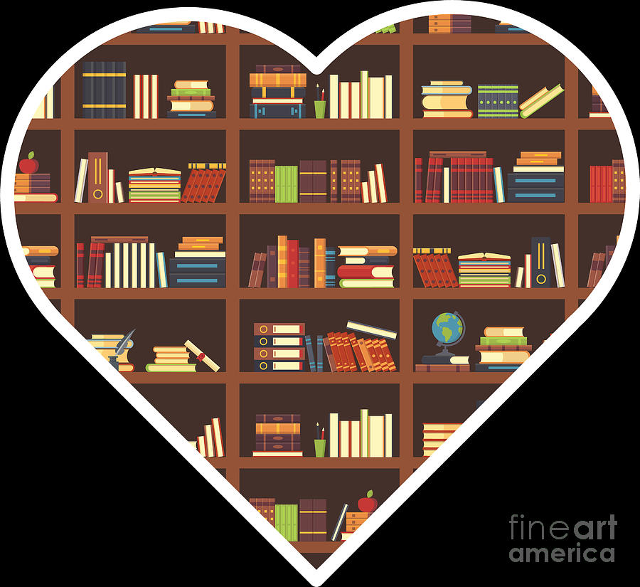 Book Lover Heart Shape Reading Club Librarian Bookworm