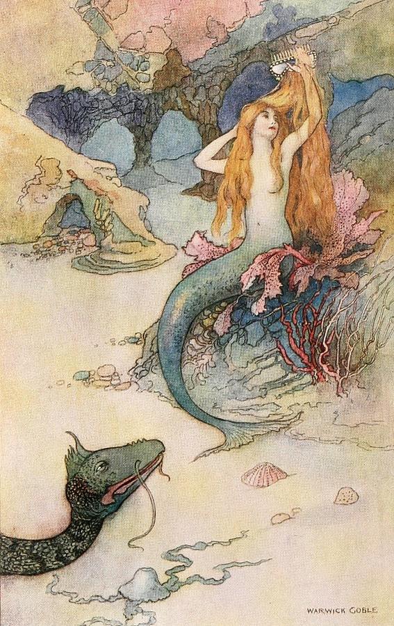 Book of Fairy Poetry 1920 Look like a fountain of gold Drawing by Warwick Goble Book of Fairy Poetry 1920 Look like a fountain of gold Drawing by Warwick Goble