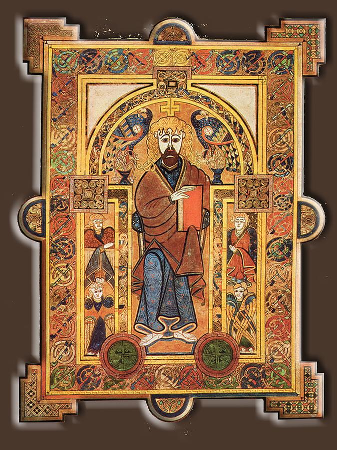 Eagle Digital Art - Book of Kells, Folio 32v, Christ Enthroned. by Tom Hill