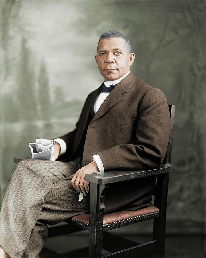 Booker T. Washington - Colorized Photograph by War Is Hell Store