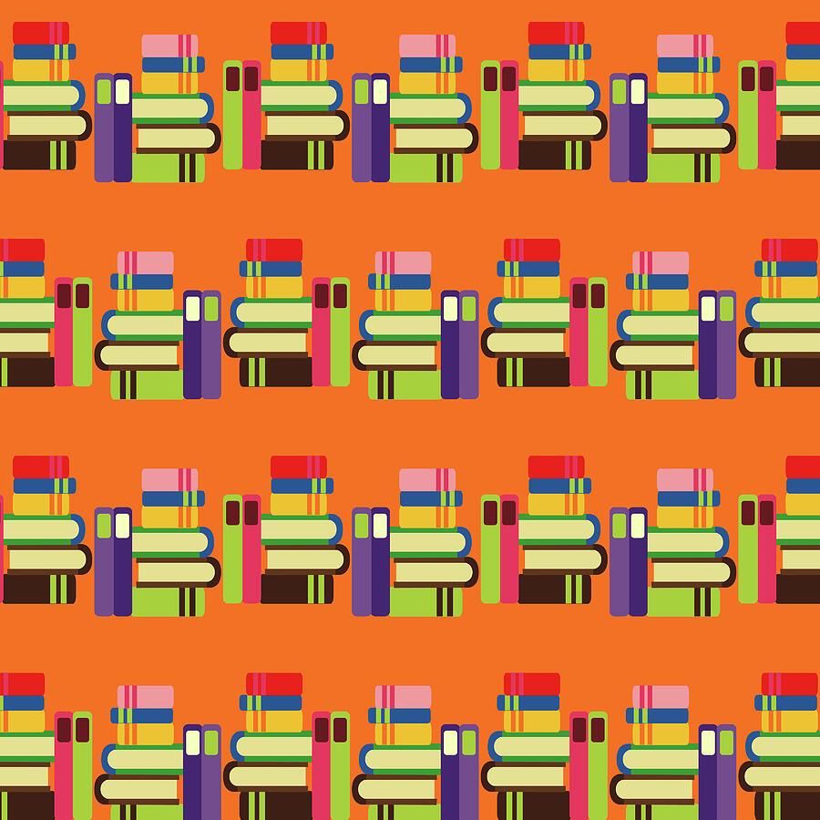 Books Education Orange Background Pattern Digital Art by Thursina Books Education Orange Background Pattern Digital Art by Thursina